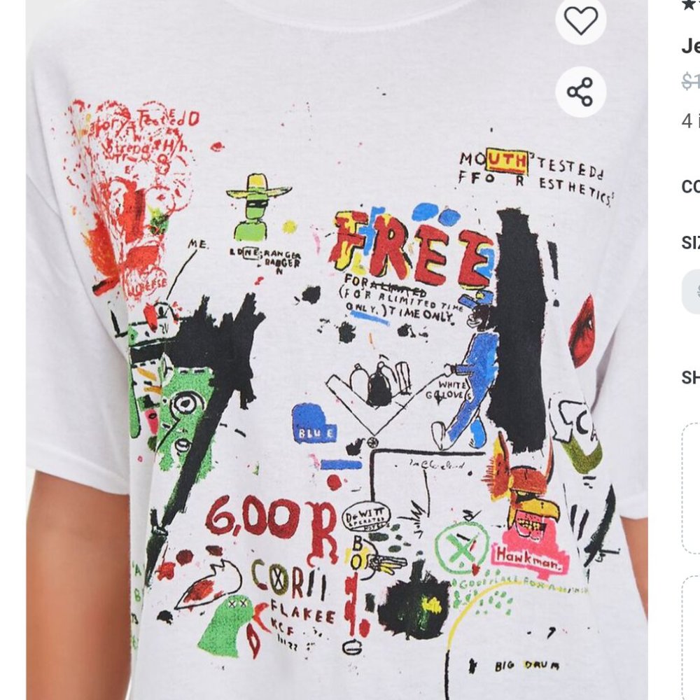 Jean-Michel Basquiat Art M/L Graphic T-shirt